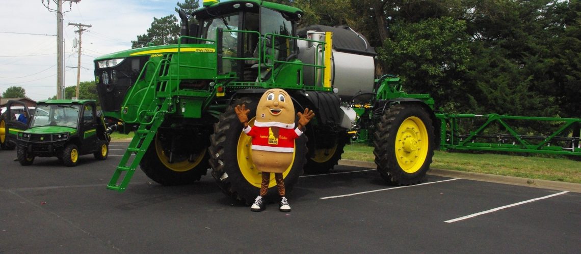 Spuddy Buddy with a John Deere at Touch-A-Truck!